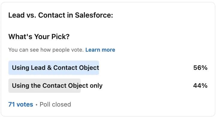 Salesforce Lead vs Contact comparison post