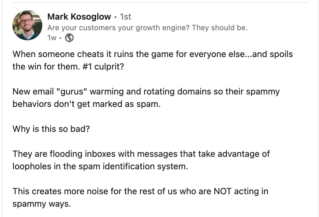 Mark Kosoglow quote on outbound challenges
