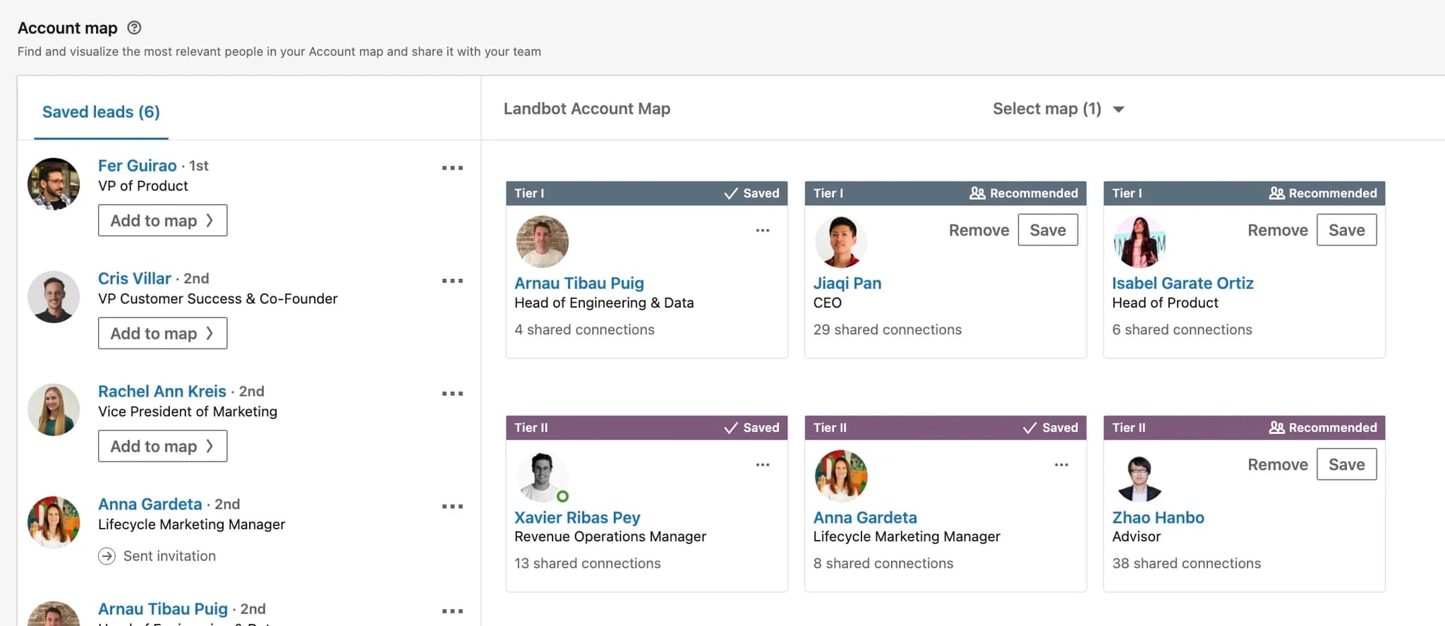 Account mapping visualization for stakeholder identification